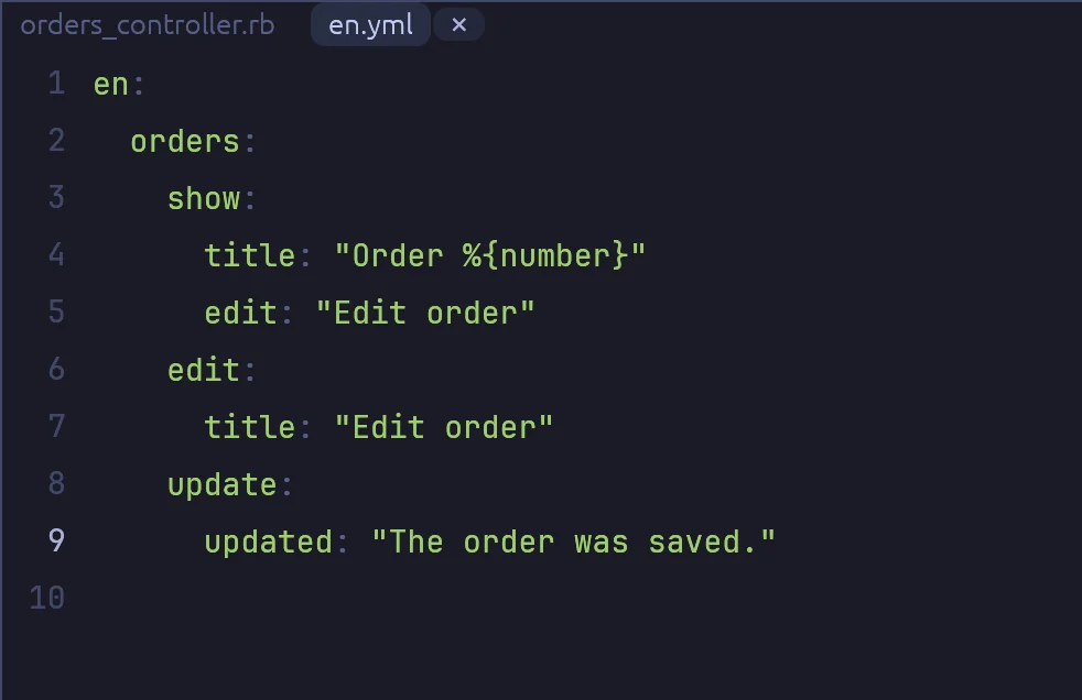 config/locales/en.yml is open at orders.update.updated.